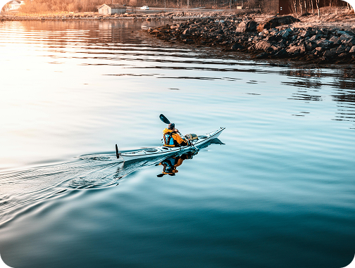 person kayaking